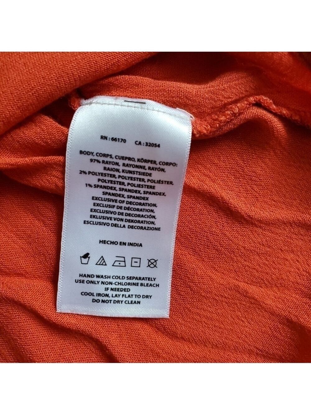 Anthropologie Burnt Orange V Neck Flare Top Large Petite - Picture 5 of 11